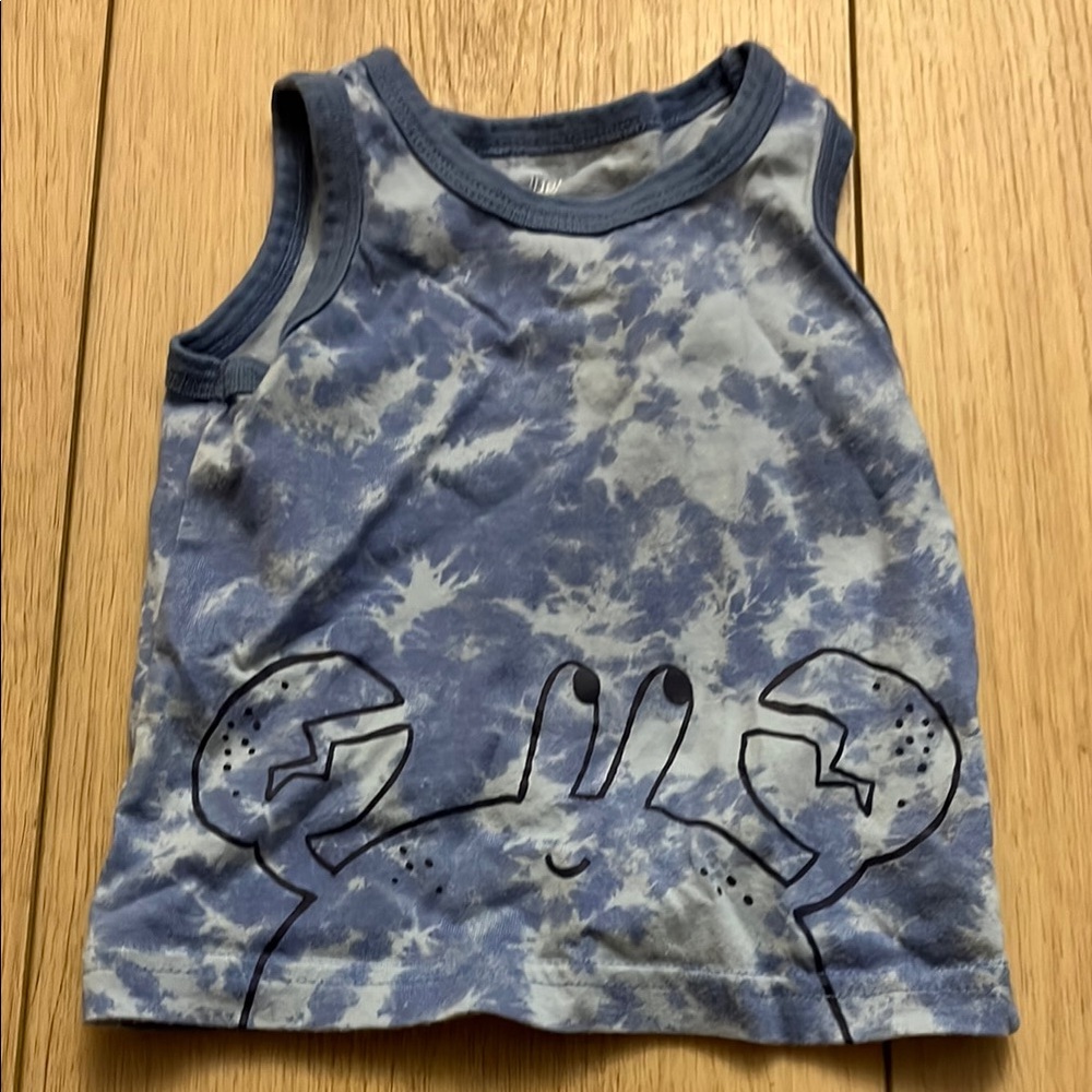 Blue and Gray Tie-Dye Tank Top